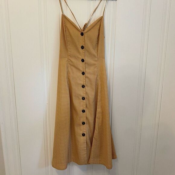 Moon River Gingham Plaid A Line Check Dress Sz M spaghetti straps. - Picture 3 of 11